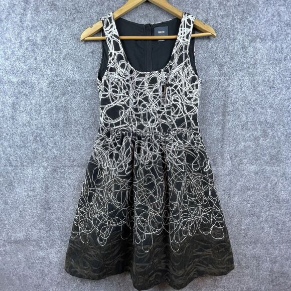 Maeve Dress Womens 0 Black Classic Goth Spider Webs Witchy Halloween Wednesday - Picture 1 of 9